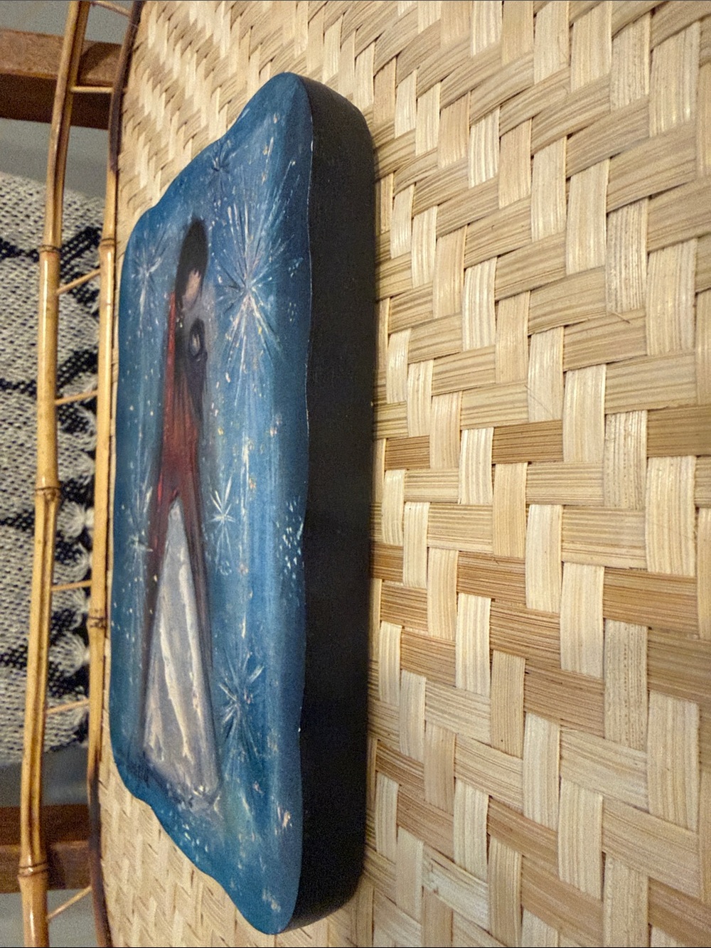 Vintage DeGrazia Studios Navajo Madonna Wood Plaque Southwestern Religious Art - Picture 7 of 7